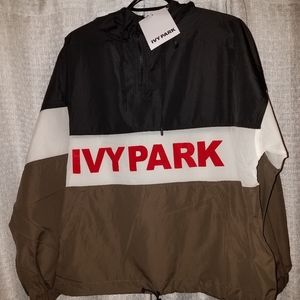 Ivy Park Sheer Panel Flocked Jacket